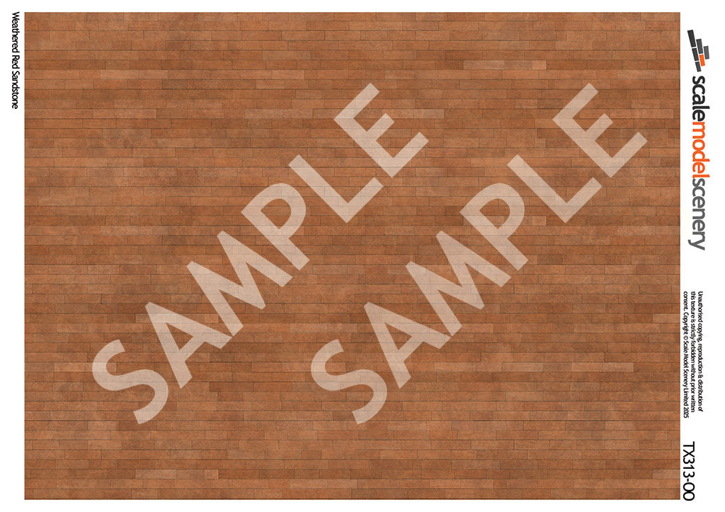 TX313-OO Weathered Red Sandstone Blocks (Pack of 5) - OO/4mm/1:76