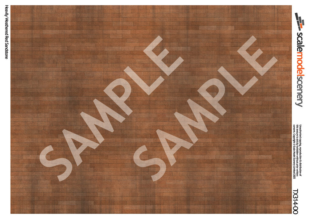 TX314-OO Heavily Weathered Red Sandstone Blocks (Pack of 5) - OO/4mm/1:76