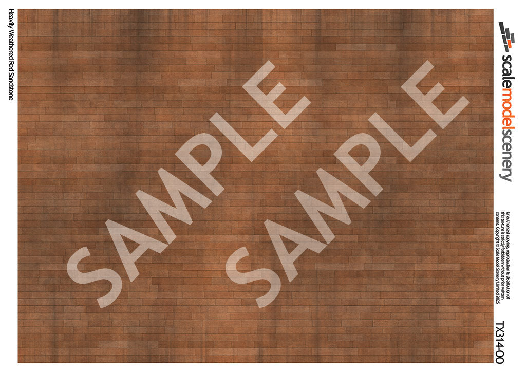 TX314-OO Heavily Weathered Red Sandstone Blocks (Pack of 5) - OO/4mm/1:76