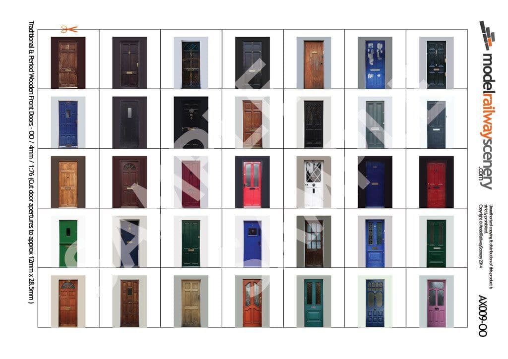 AX009-OO Traditional & Period Wooden Front Doors OO/4mm/1:76