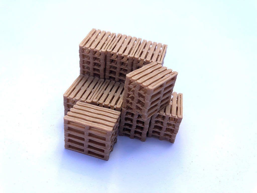 AX065-OO 3D Printed Real Wood Pallet Stacks (Pack of 12) OO/4mm/1:76