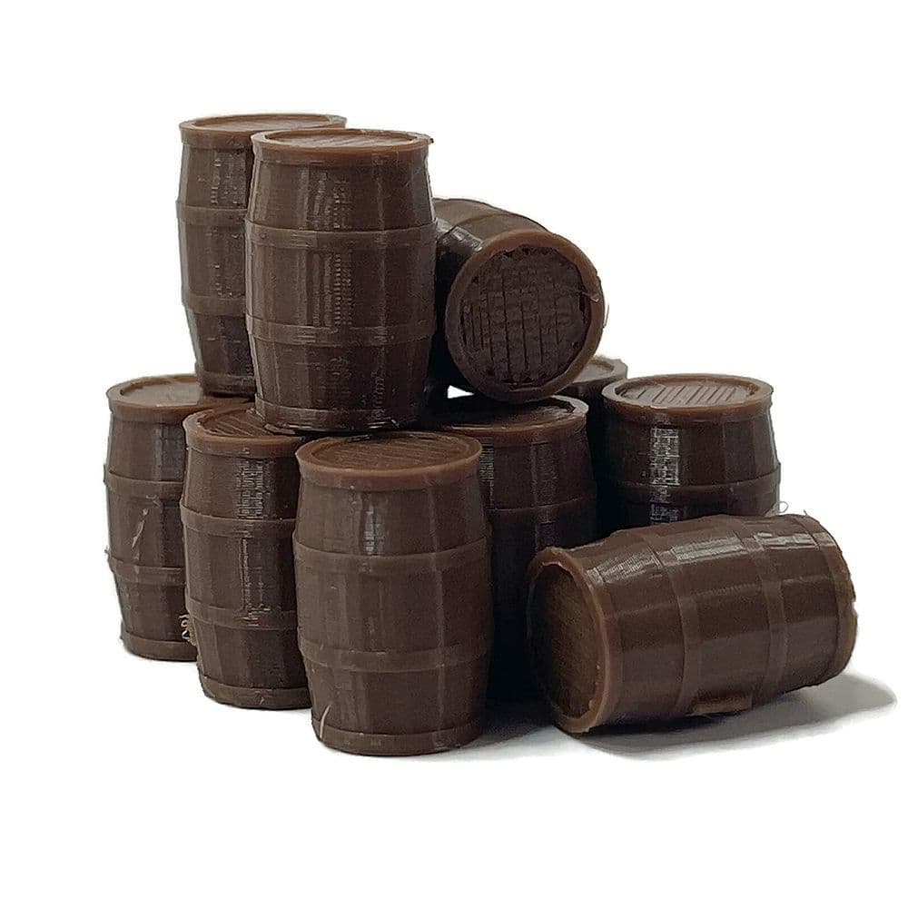 AX073-N 3D Printed Large Wooden Barrels (Pack of 20) N/2mm/1:148