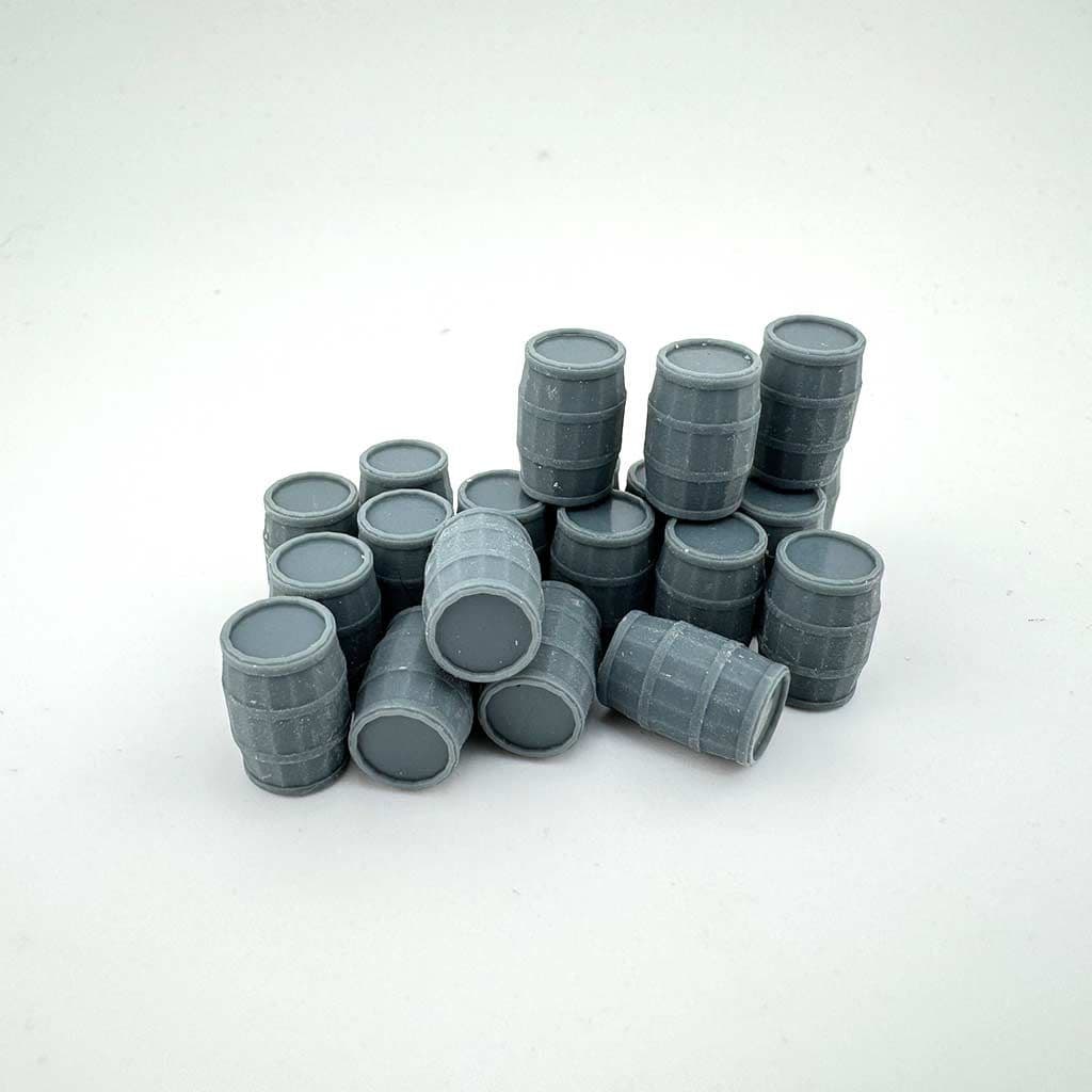 AX073-OO 3D Printed Large Wooden Barrels (Pack of 20) OO/4mm/1:76