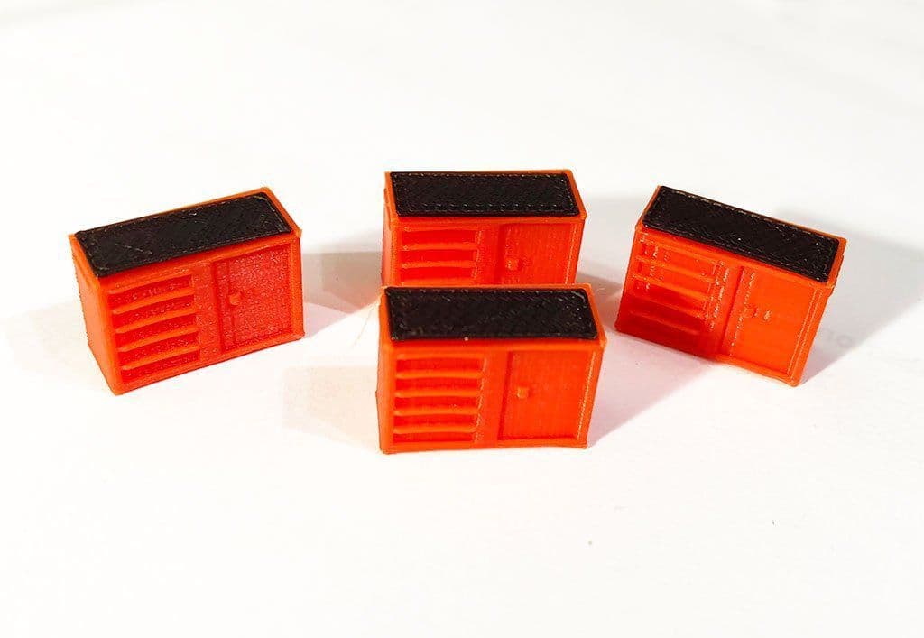 AX075-OO 3D Printed Tool Chests/Cabinets (Pack of 4) OO/4mm/1:76