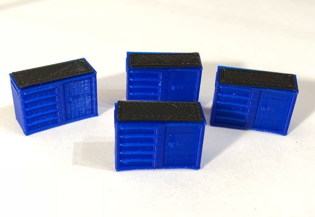 AX075-OO 3D Printed Tool Chests/Cabinets (Pack of 4) OO/4mm/1:76