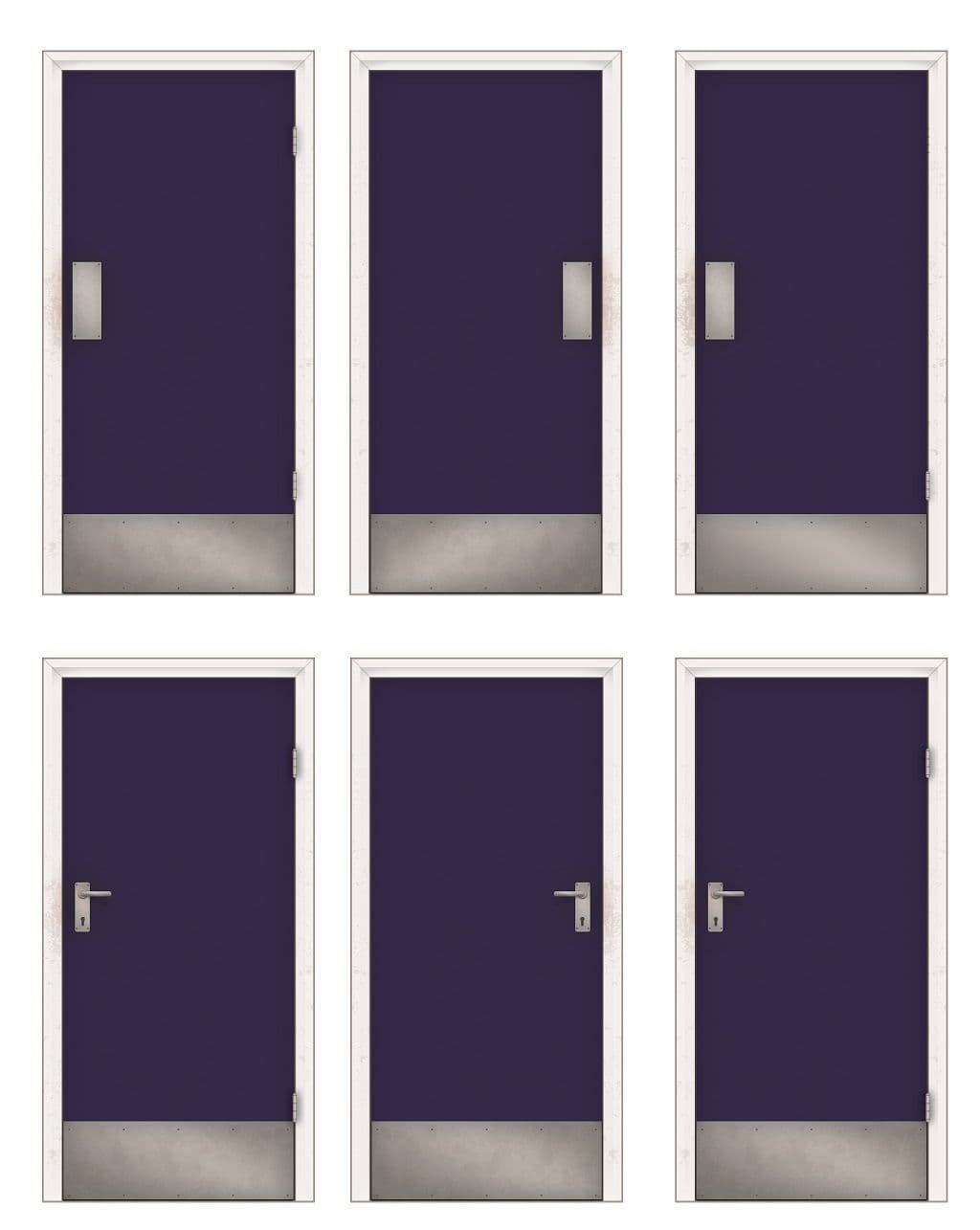 AX110-OO Interior Office / Workshop Doors - Blue (9 Pairs) OO/4mm/1:76