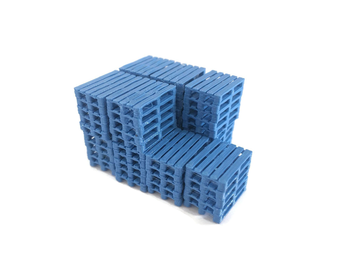 AX118-OO 3D Printed Blue Pallet Stacks (Pack of 12) OO/4mm/1:76