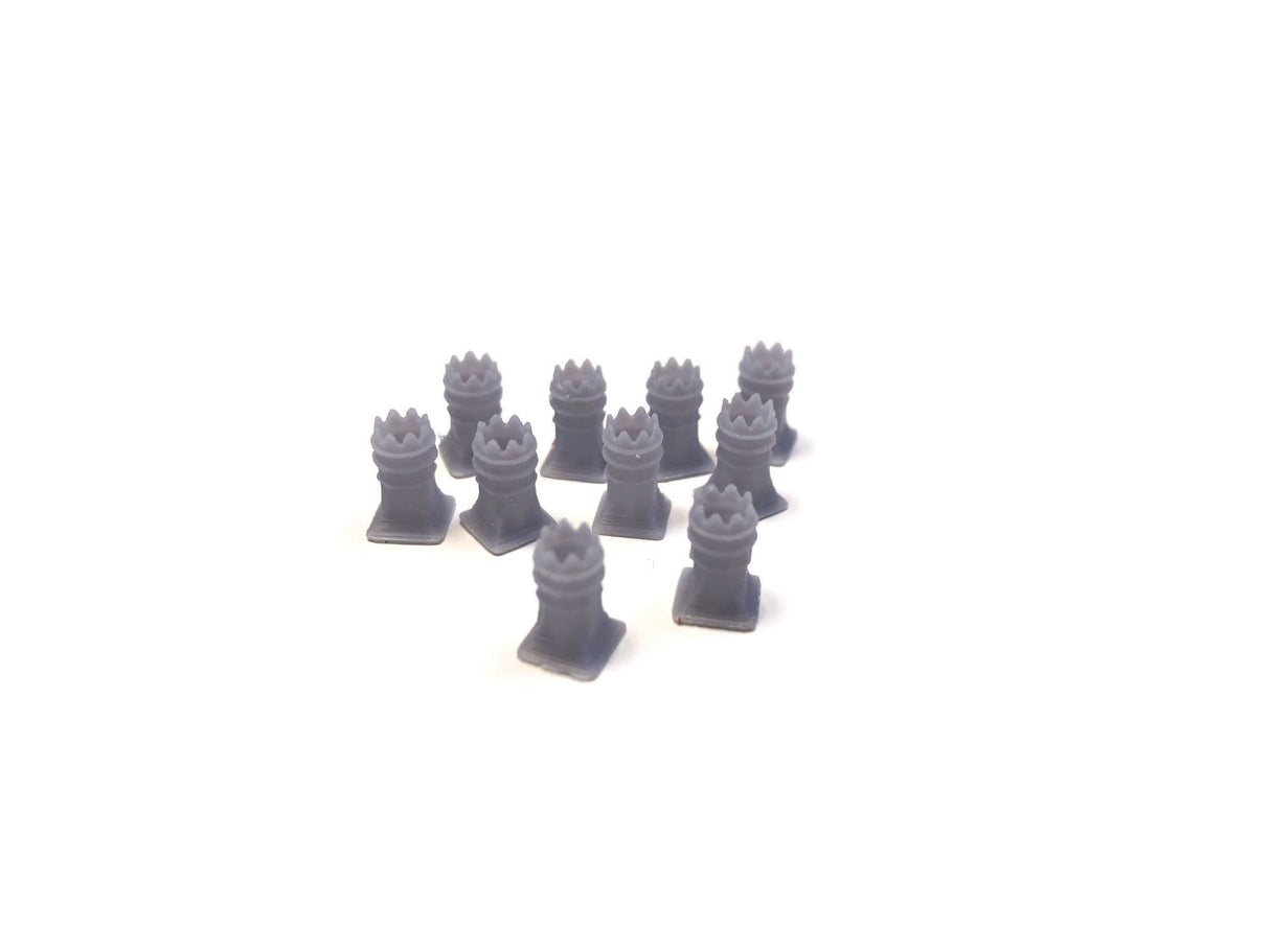 AX155-OO Small Bishop Style Chimney Pots (Pack of 6) OO/4mm/1:76