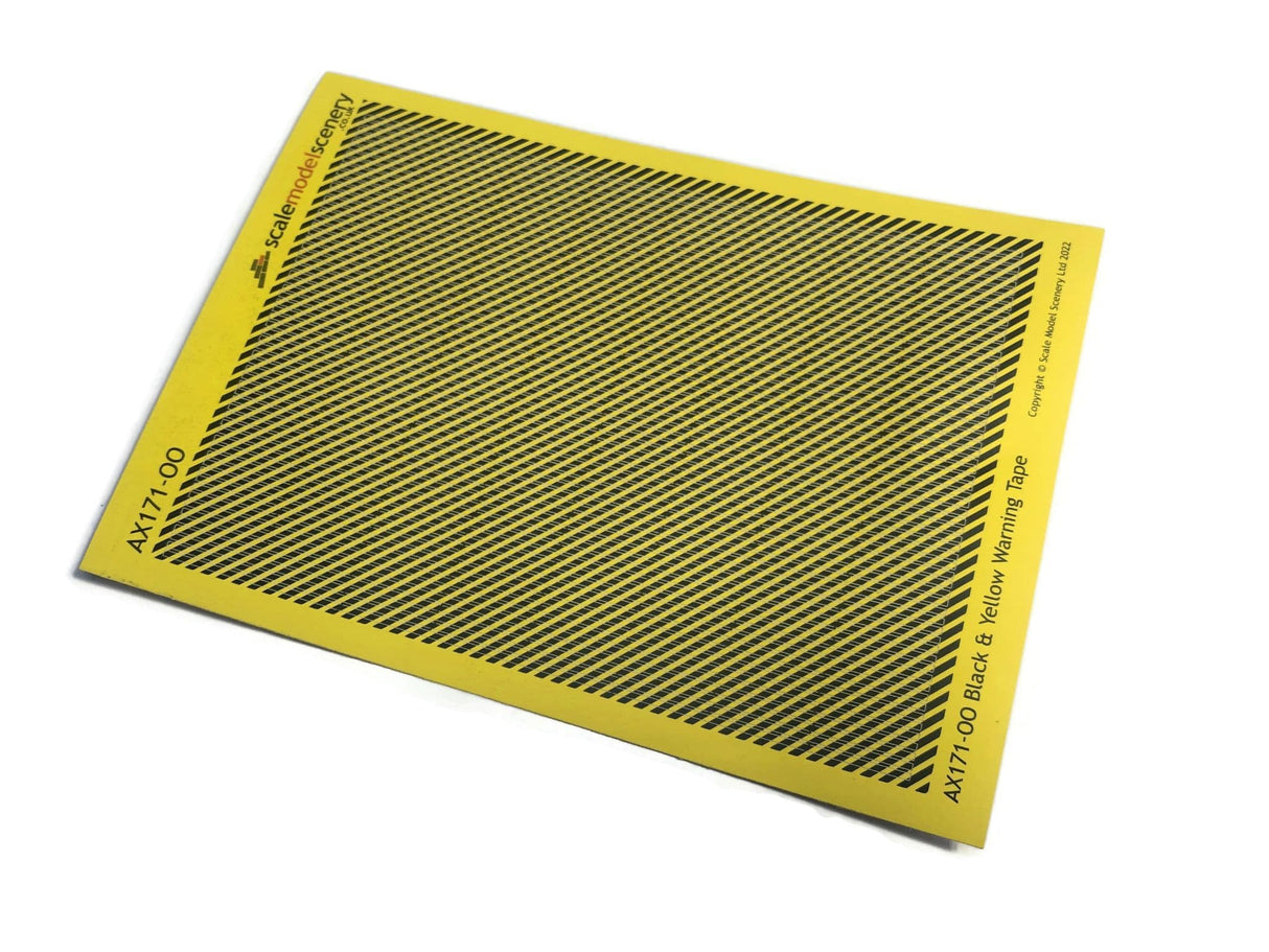 AX171-OO Black & Yellow Self-Adhesive Warning Tape (Pack of 60) OO/4mm/1:76
