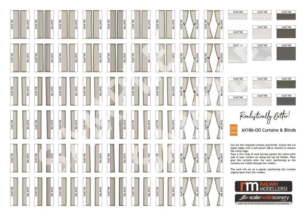 AX186-OO Curtains & Blinds - OO/4mm/1:76