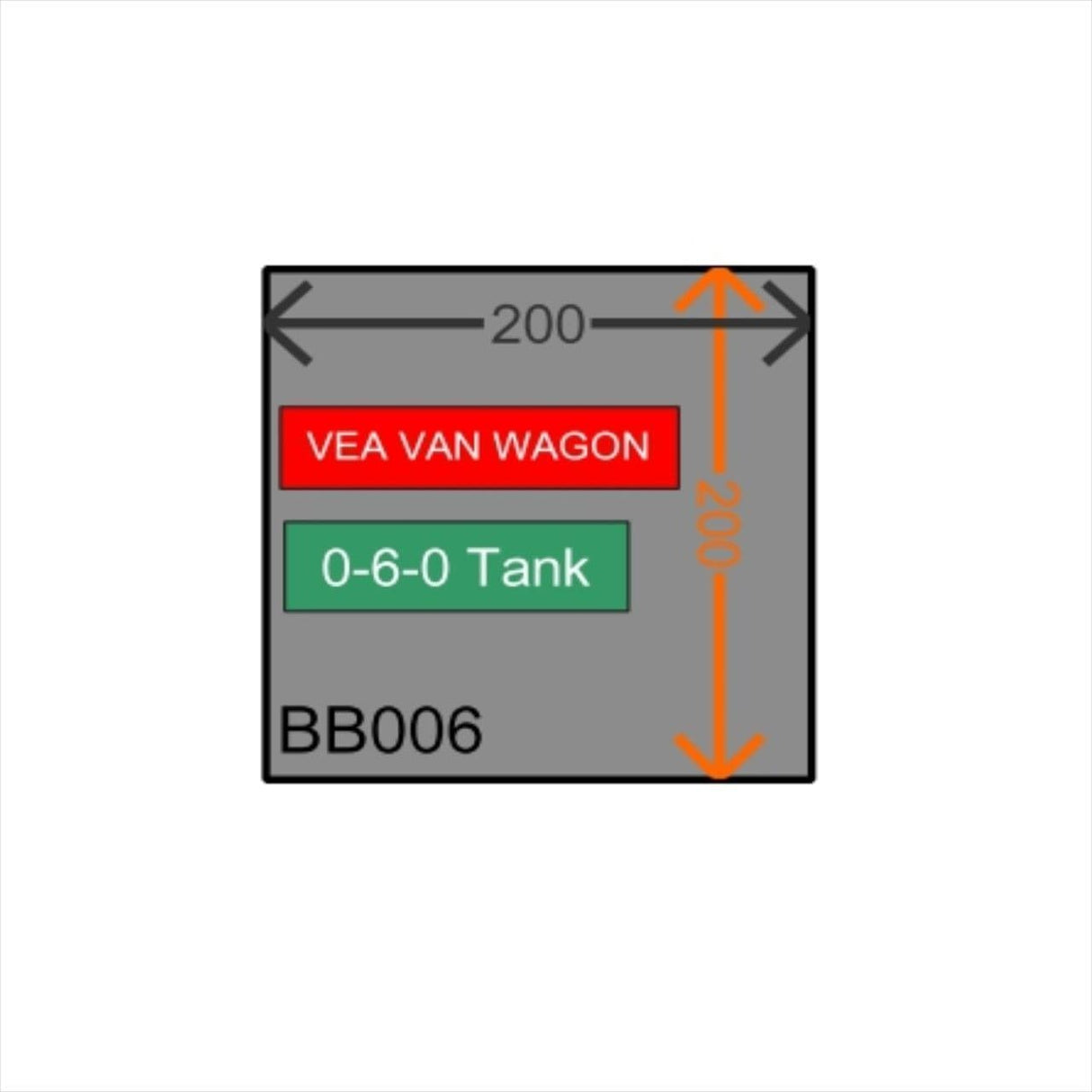 BB006 Small Diorama Baseboard 200x200mm With Backscene Board