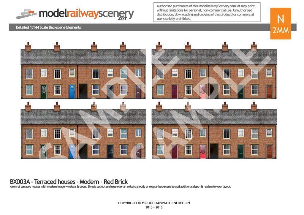 BX003-N Terraced Houses Backscene Elements N/2mm/1:148