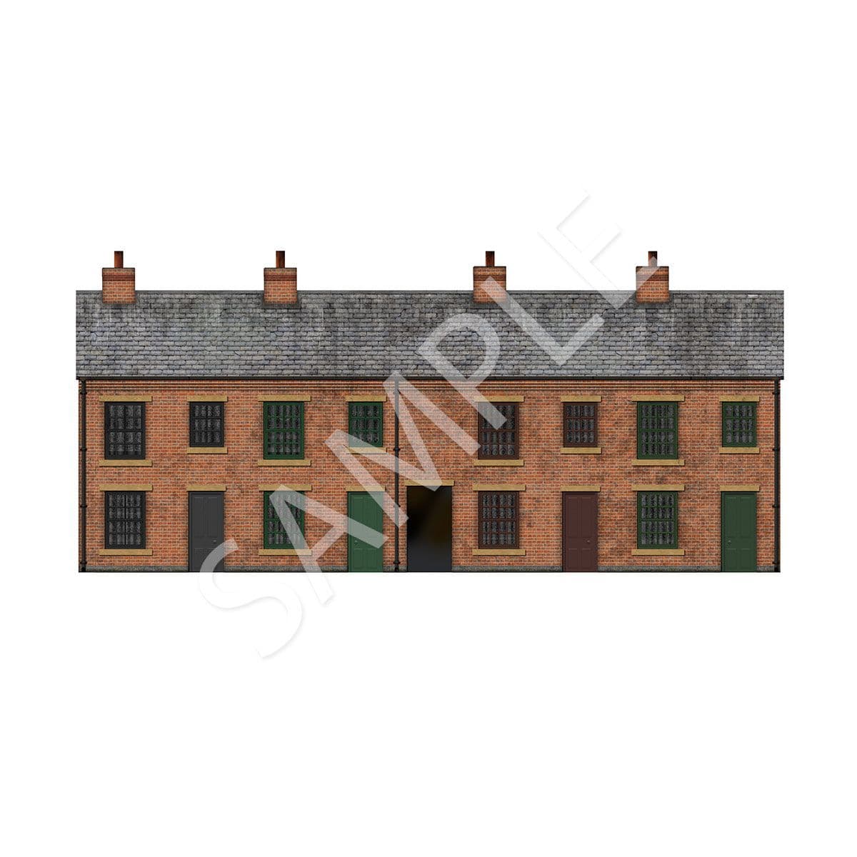 BX018-OO Period Terraced Houses Backscene Elements OO/4mm/1:76