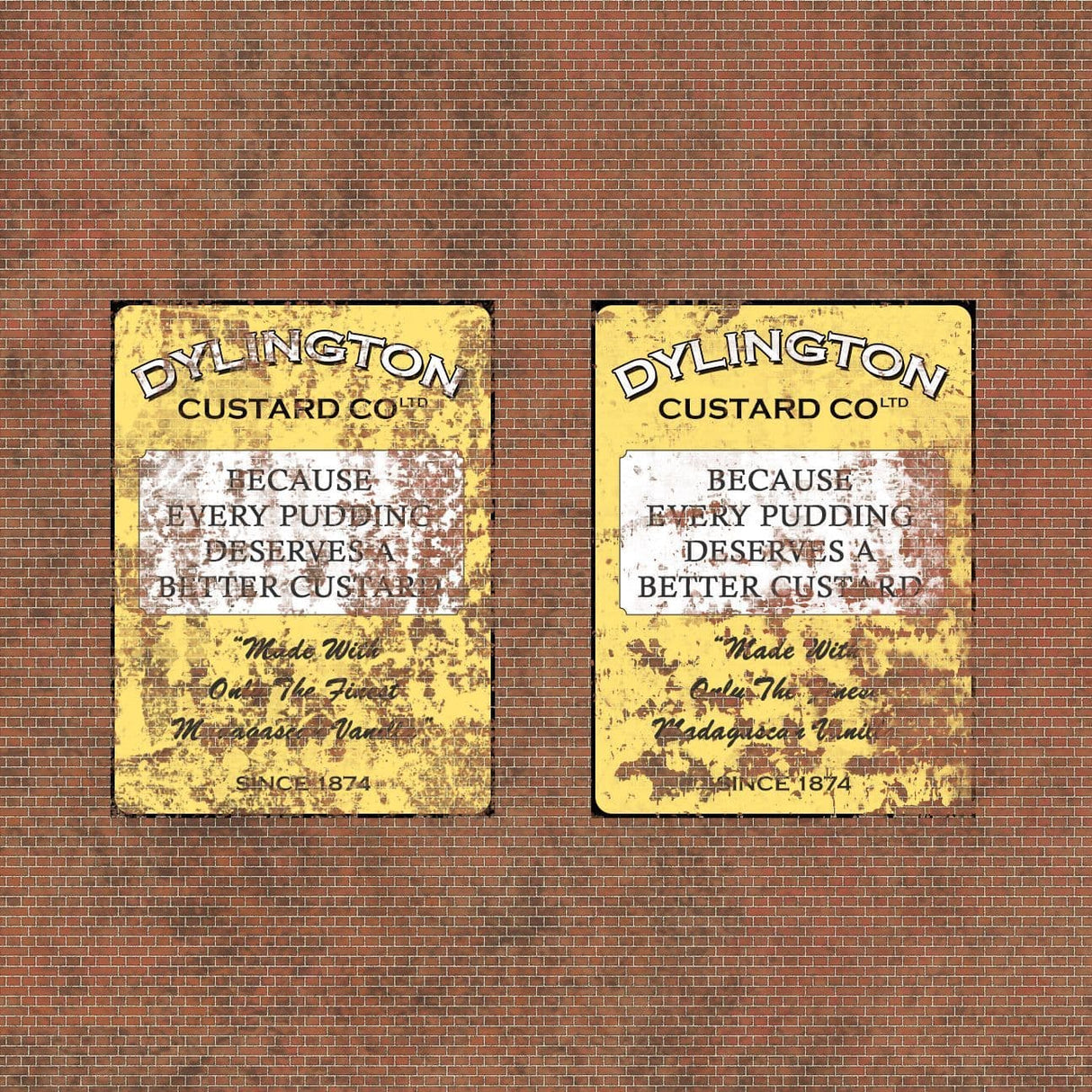 DC037-OO Dylington Custard Company Ghost Sign - Self Adhesive Transfer (Pack of 2) - OO/4mm/1:76