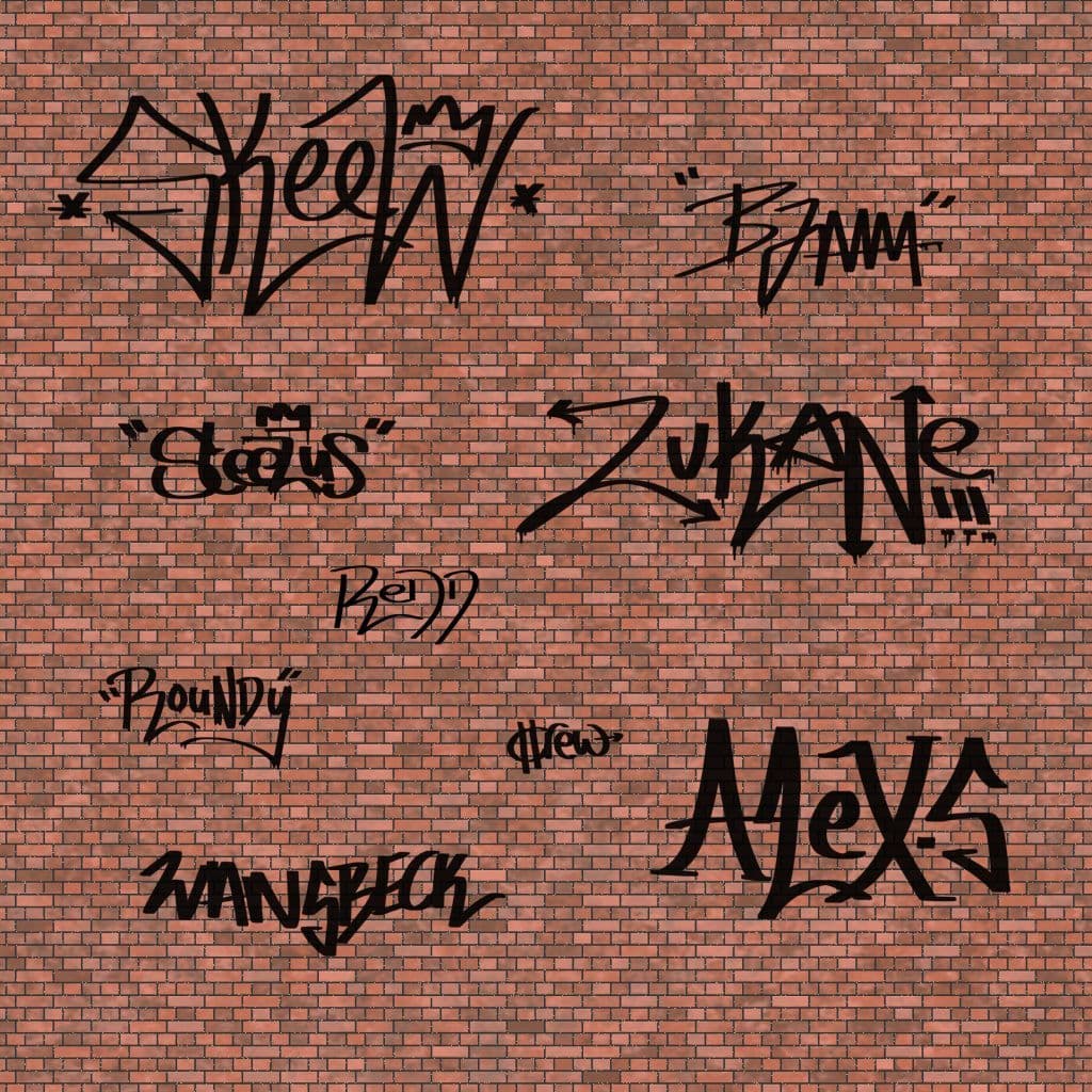 DC044-OO Assorted Graffiti Tag Decals OO/4mm/1:76