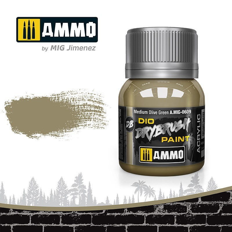 AMMO Dio Dry Brush Acrylic Paints by Mig Jimenez - Range of 54 Colours