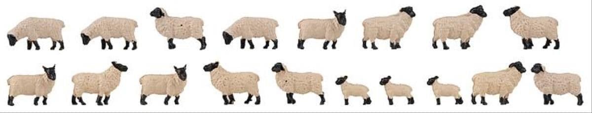 Faller 151918 Black-headed Sheep (Pack of 18) OO/HO