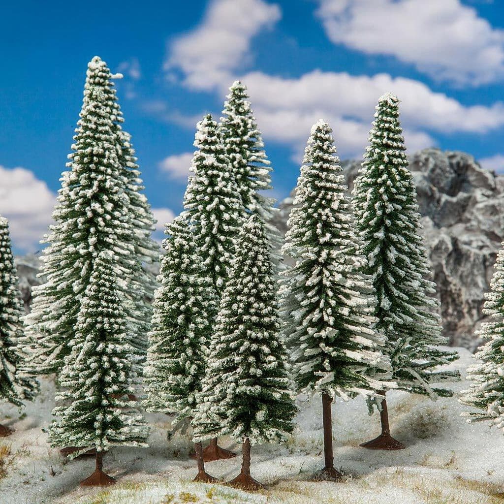 Faller 181580 Snow Covered Fir Trees (10 - 18 cm) Pack of 18 - For OO/HO