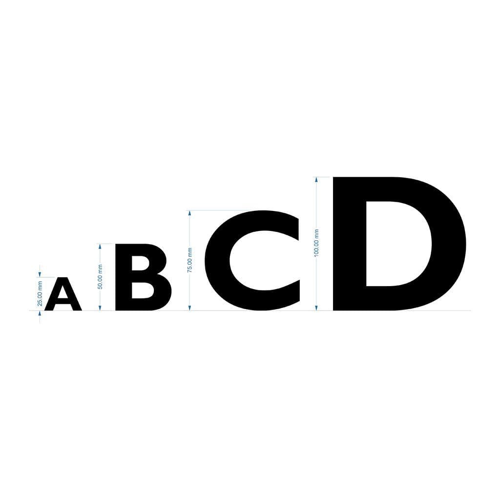 Gil Sans Lettering For Layout Name Plaques & Signs - 25mm, 50mm, 75mm & 100mm