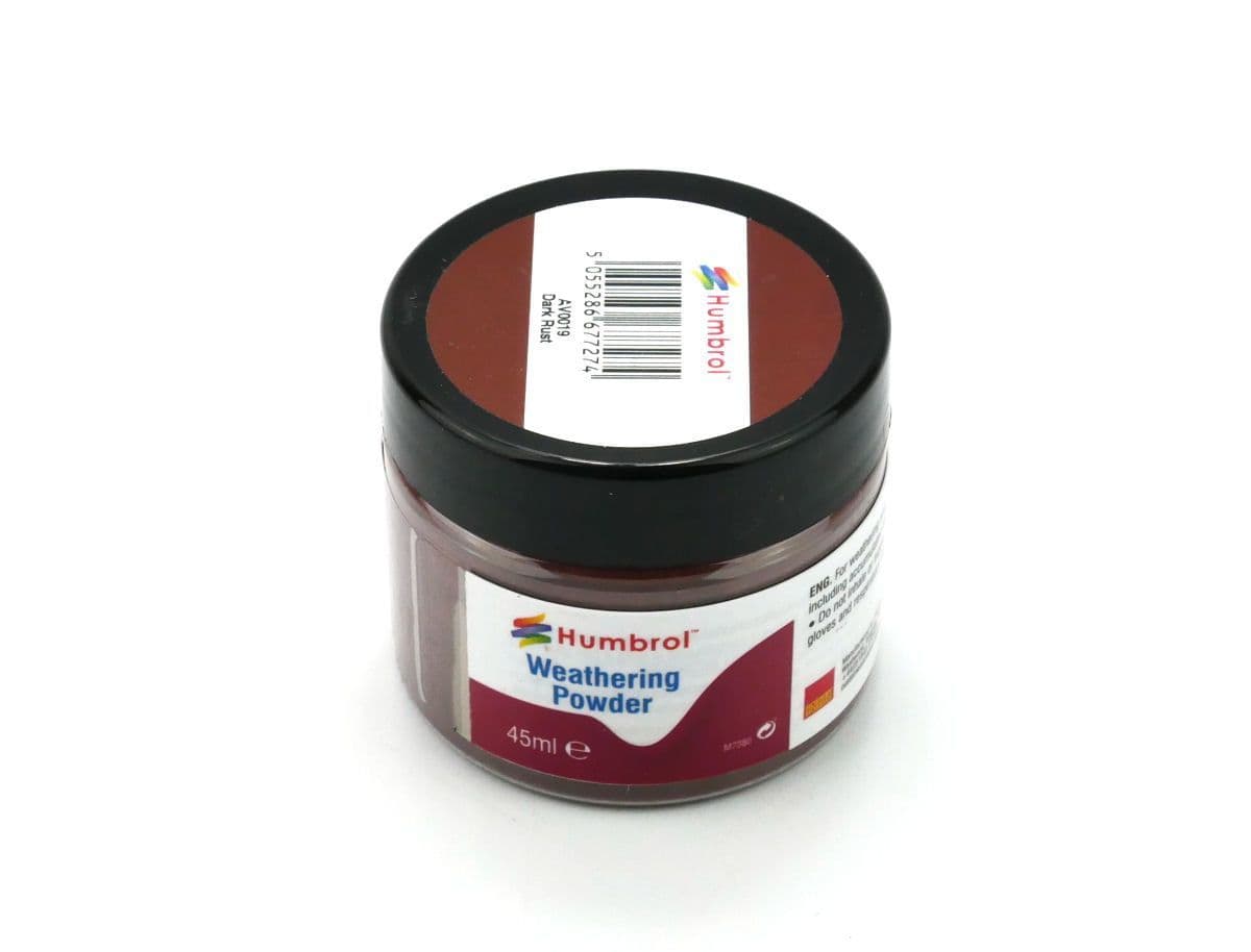 Humbrol AV0019 Weathering Powder Dark Rust - 45ml
