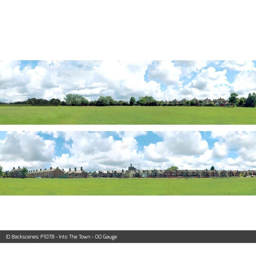 ID Backscenes P107B Into The Town OO/HO 9" Backscene