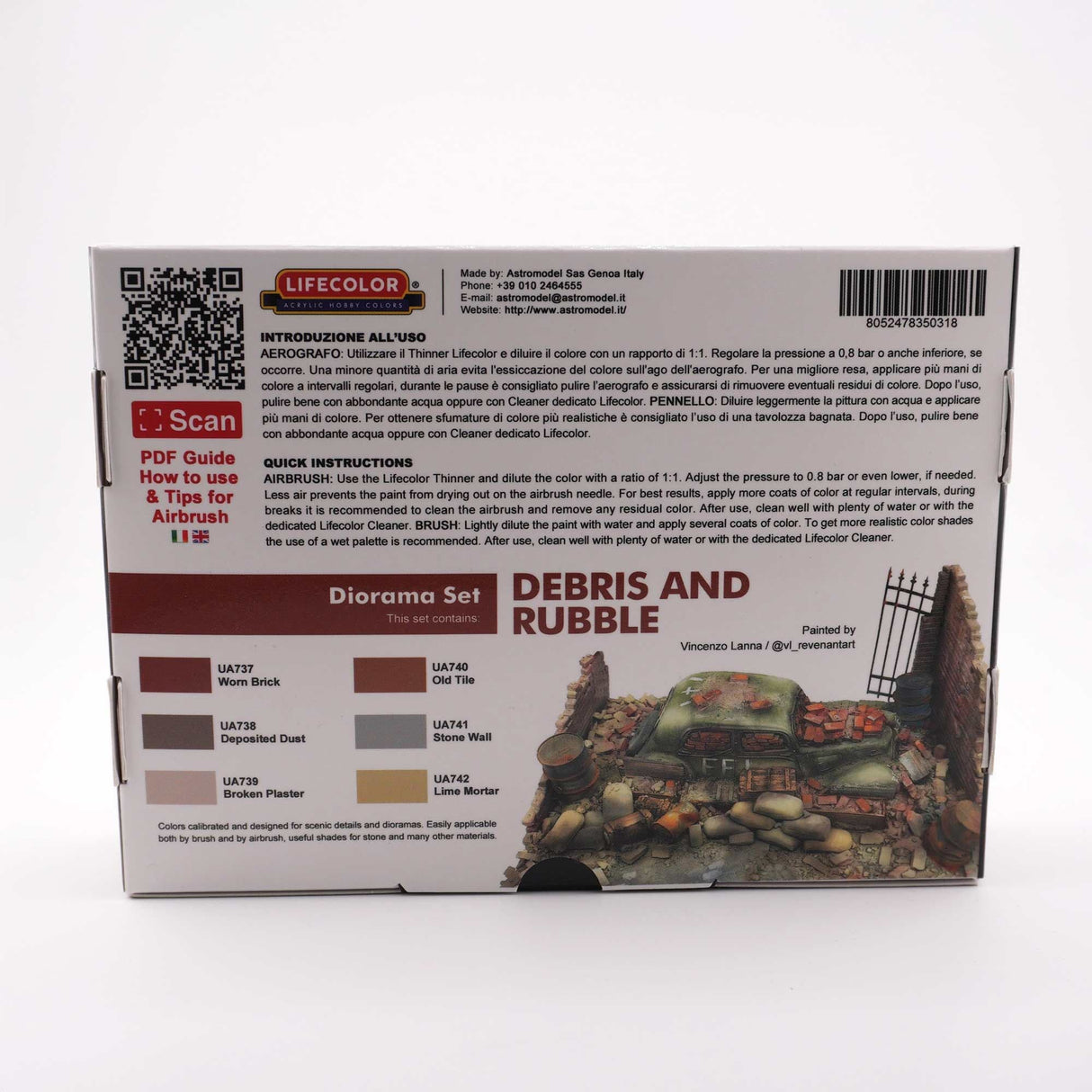 LifeColor Debris and Rubble Acrylic Paint Set (22ml x 6)