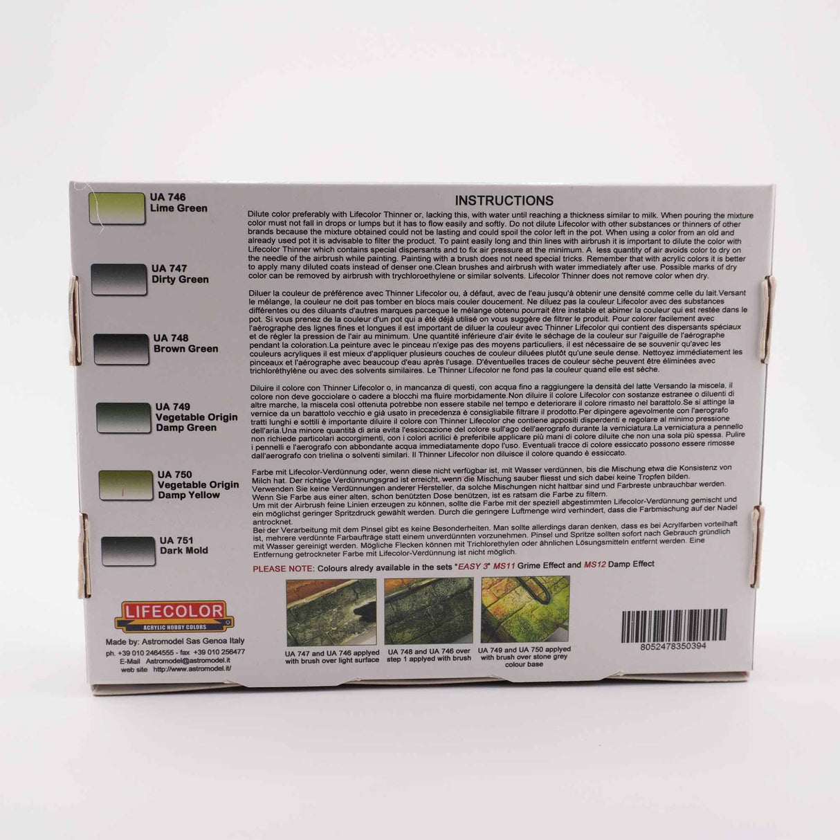 LifeColor Leaks and Stains Acrylic Paint Set (22ml x 6)