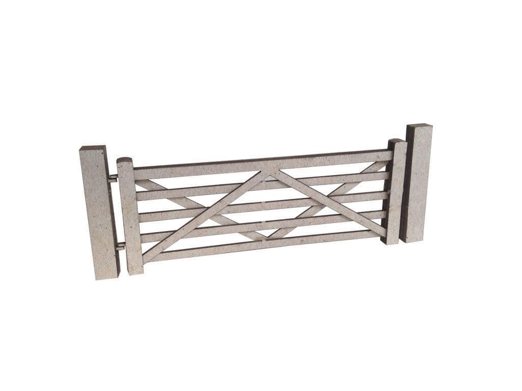 LX001-O Laser Cut Five Bar Gates & Posts (Pack Of 5) O/7mm/1:43