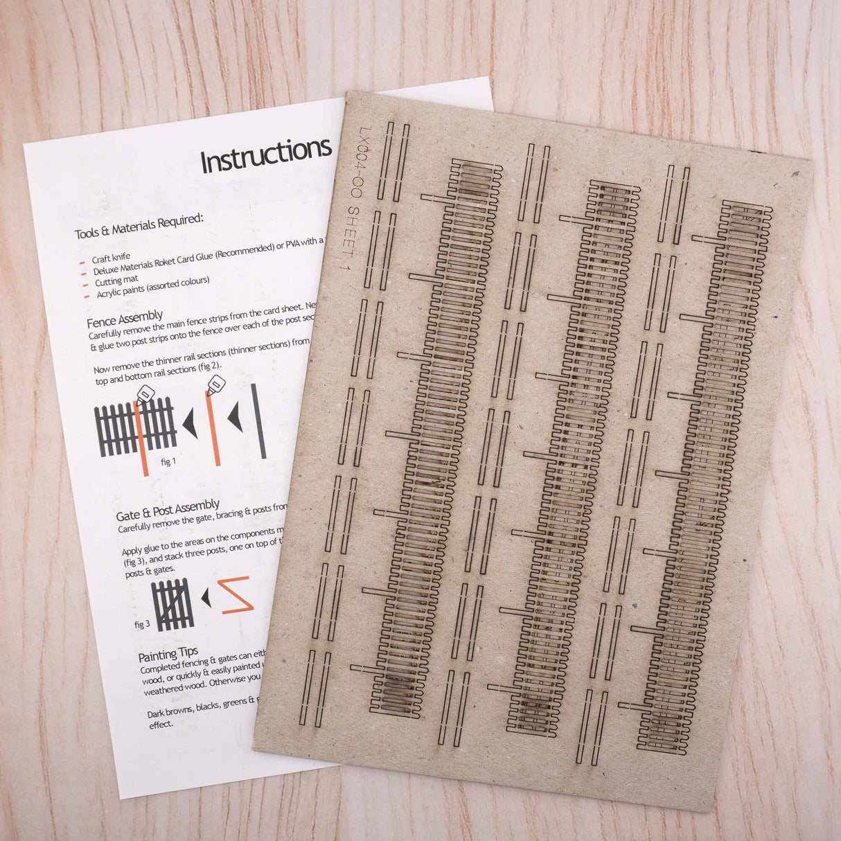 LX004-OO Laser Cut 4ft Garden Fencing OO/4mm/1:76