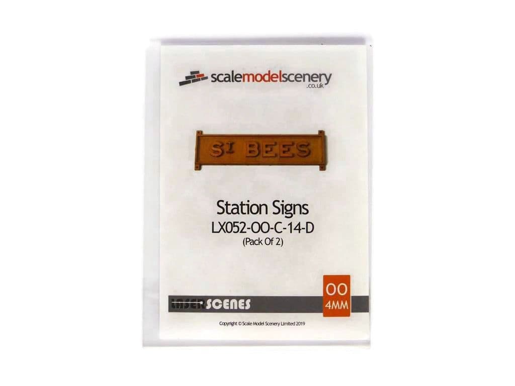 LX052-OO Laser Cut Station Signs/Running Boards (Pack of 2) OO/4mm/1:76