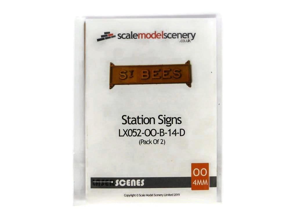 LX052-OO Laser Cut Station Signs/Running Boards (Pack of 2) OO/4mm/1:76