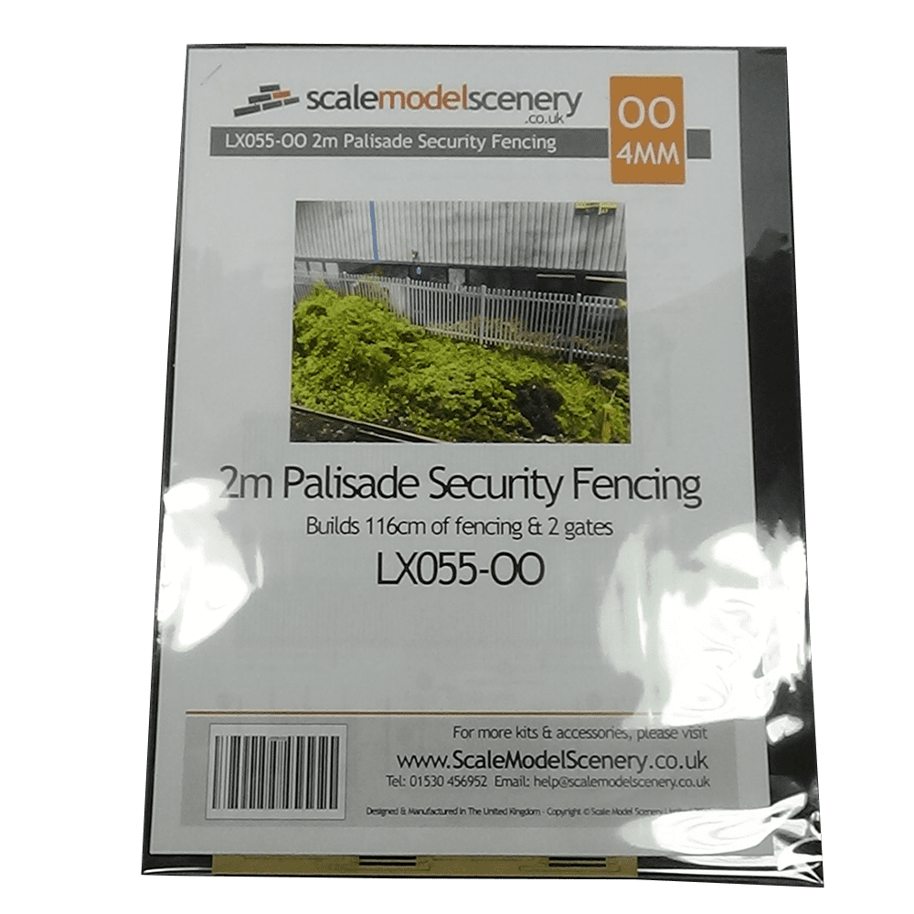 LX055-OO Laser Cut 2m Palisade Security Fencing & Gates OO/4mm/1:76