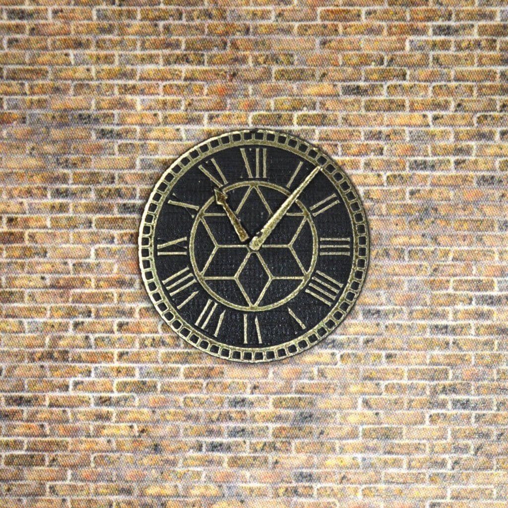 LX059-OO Laser Cut Self Adhesive Brass Clock Face (16mm) OO/4mm/1:76