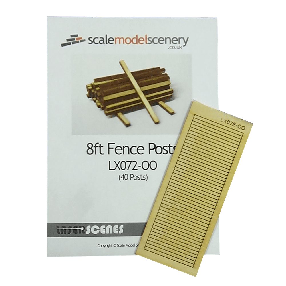 LX072-OO Laser Cut 32mm Fence Posts (Pack of 40) OO/4mm/1:76