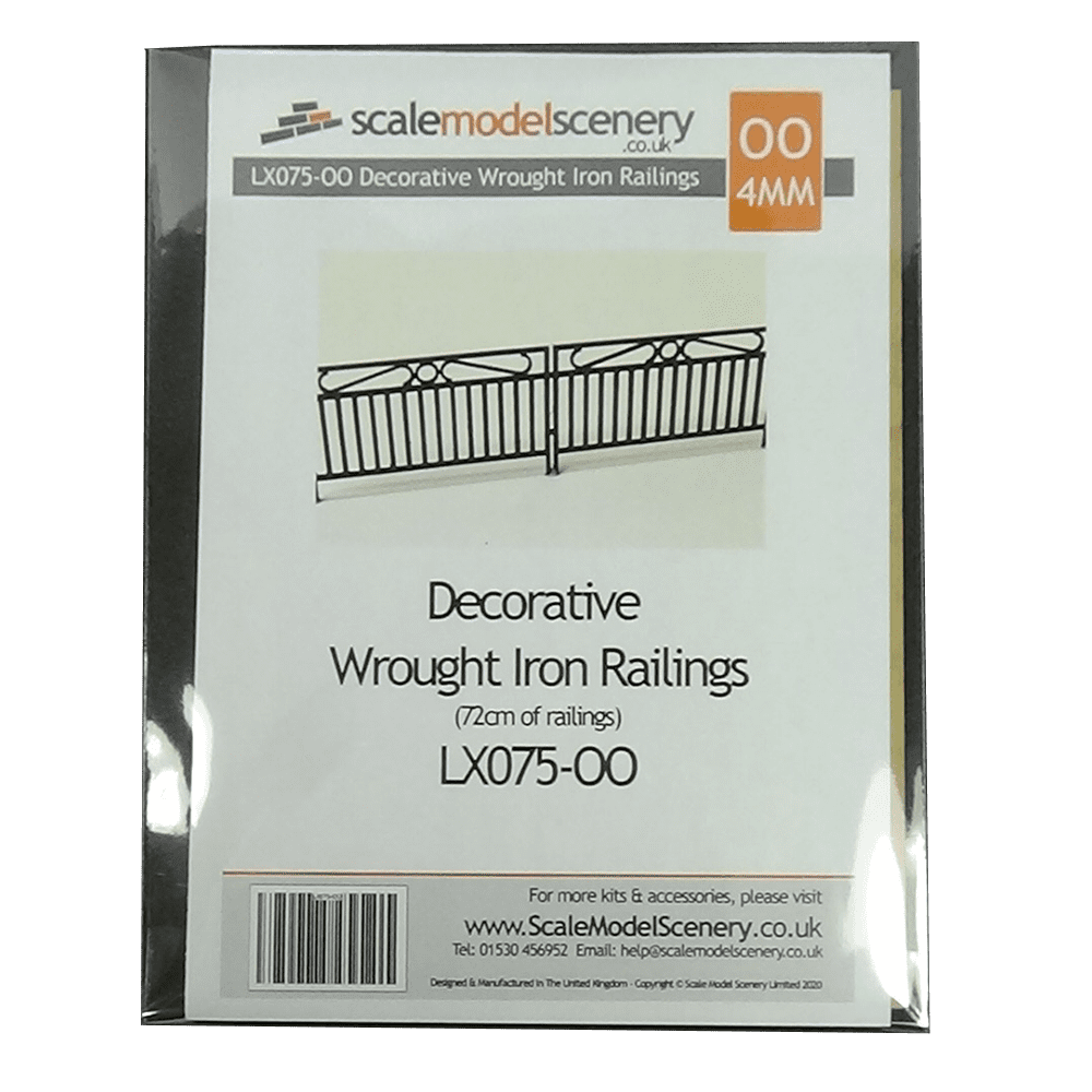 LX075-OO Laser Cut Decorative Wrought Iron Railings OO/4mm/1:76