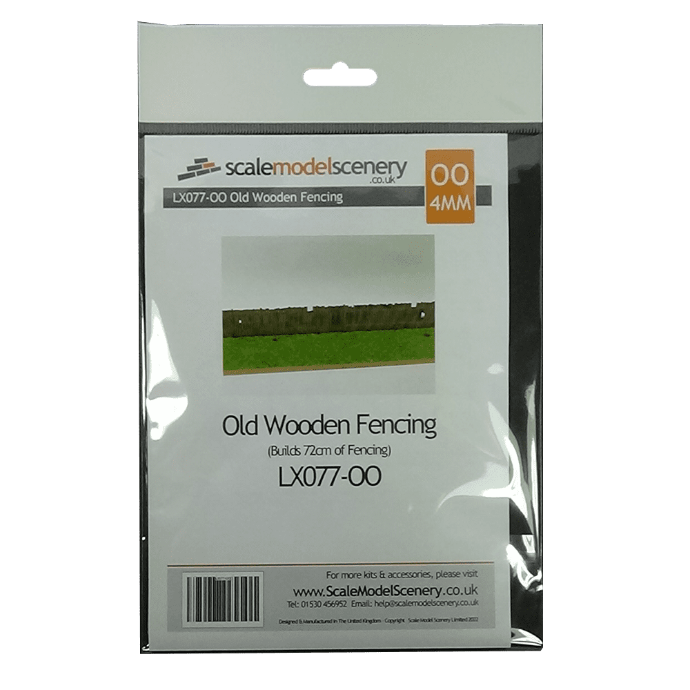LX077-OO Laser Cut Old Wooden Fencing OO/4mm/1:76