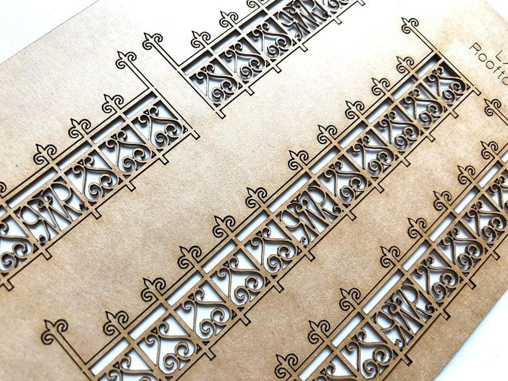 LX078-O Laser Cut Decorative GWR Roof-Top Railings O/7mm/1:43