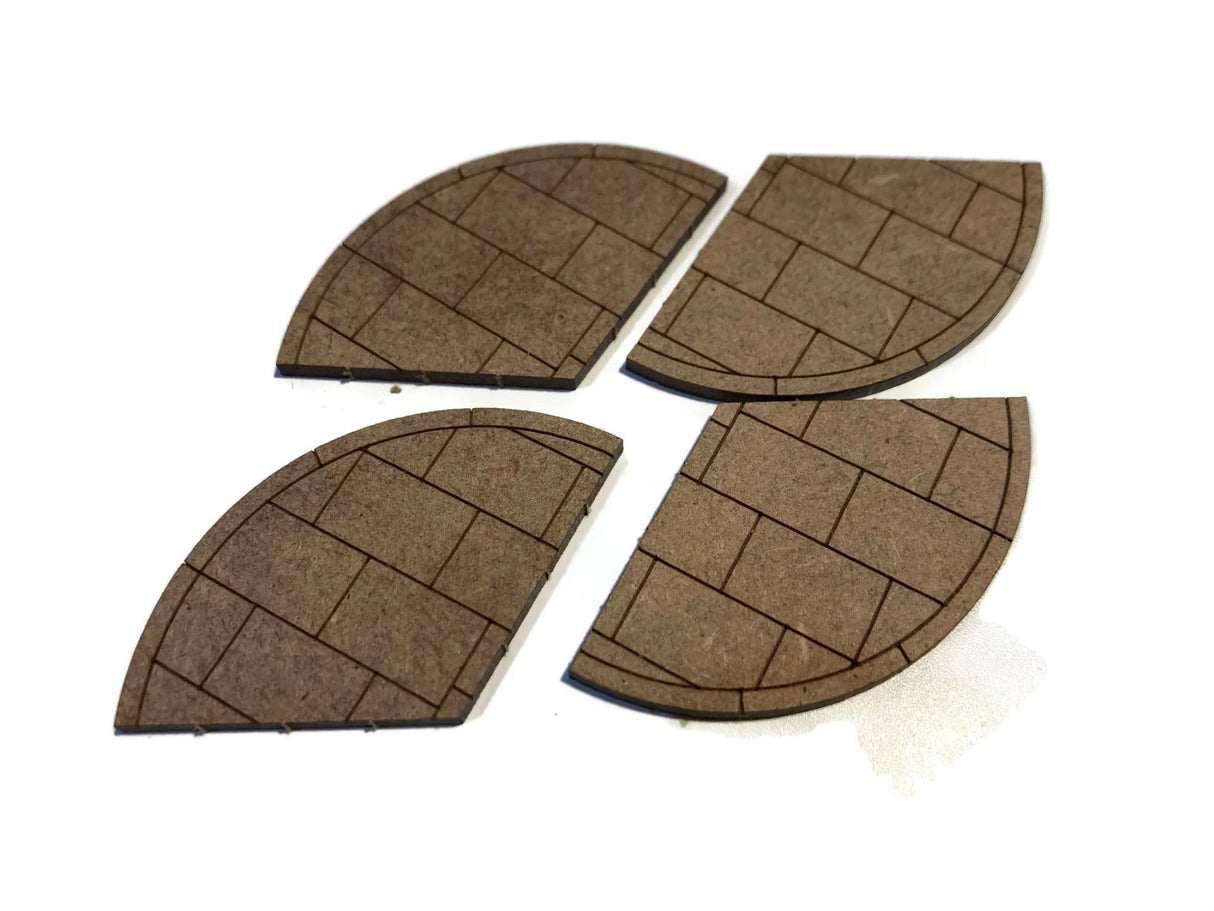 LX219-O Laser Cut MDF 120 Degree Pavement Corners (Pack of 4) - O/7mm/1:43