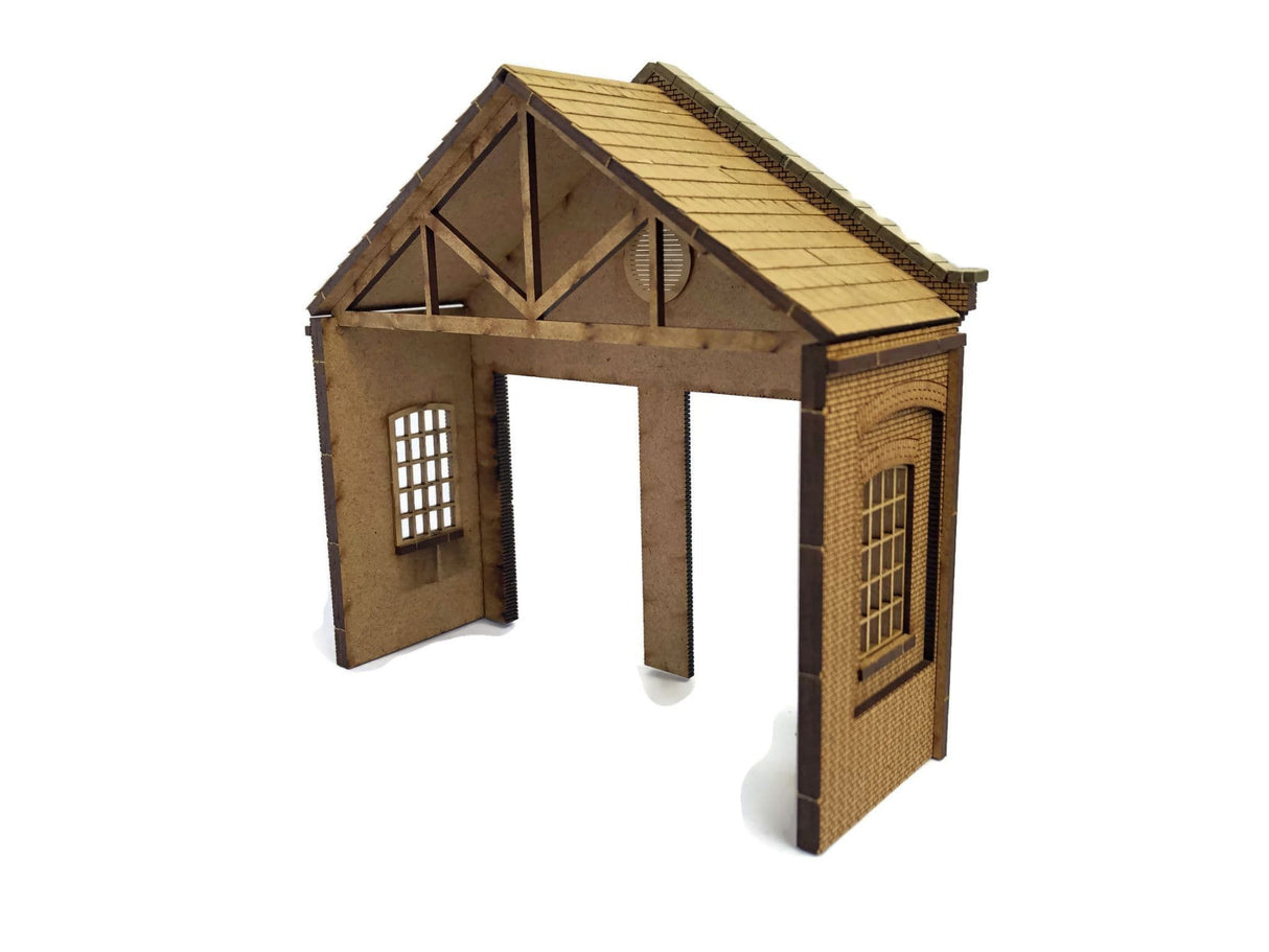 LX225-OO Low Relief Twin Track Engine Shed - OO/4mm/1:76