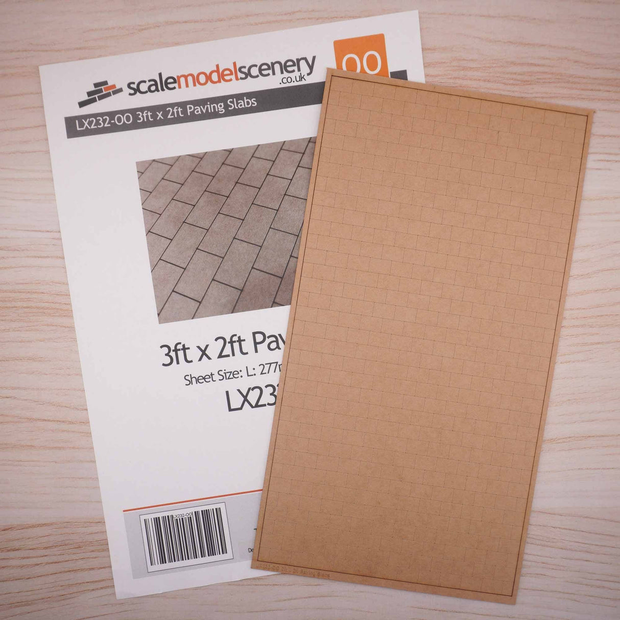 LX232-OO 3ft x 2ft Paving Slabs Engraved Sheet (144mm x 272mm) - OO/4mm/1:76