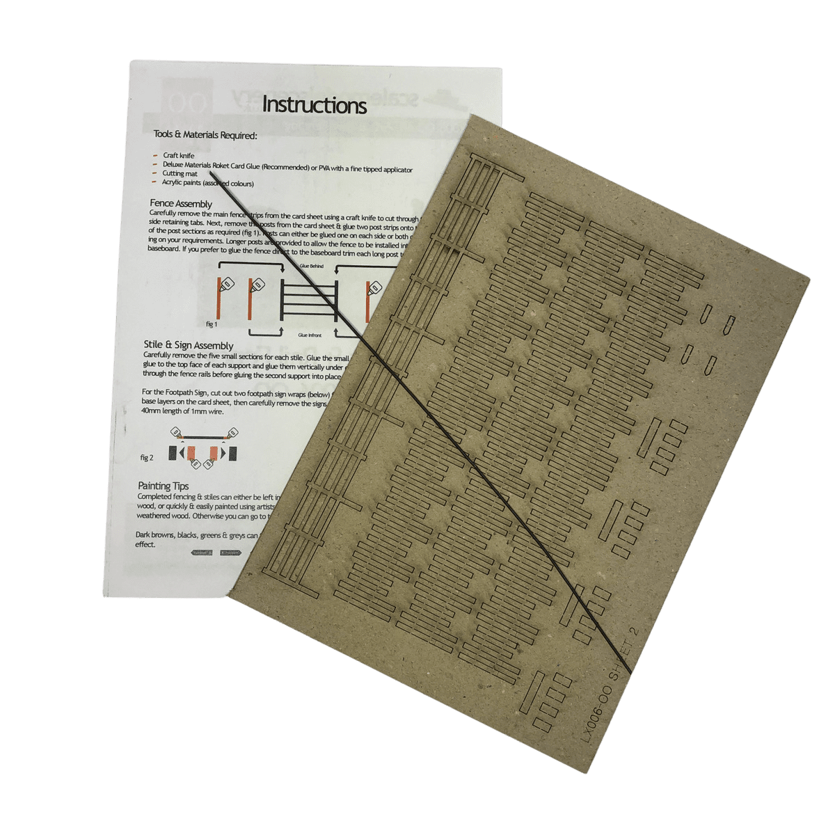LX236-120 Laser Cut 4ft Post & Rail Lineside Fencing For TT:120