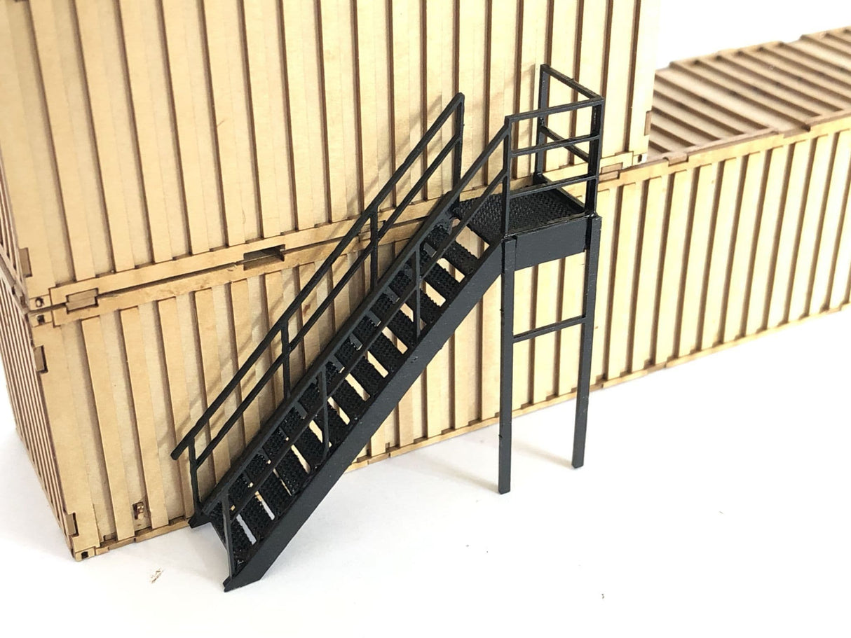 LX245-OO Laser Cut Steel Staircase / Fire Escape (Pack of 2) - OO/4mm/1:76