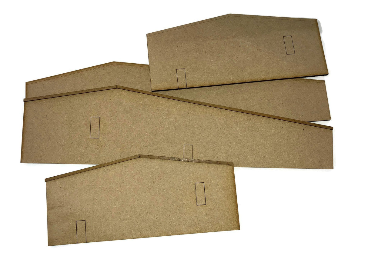 LX308-OO Ultra- Low Relief Industrial Unit / Warehouse End Wall Blanks (Set 1) - OO/4mm/1:76