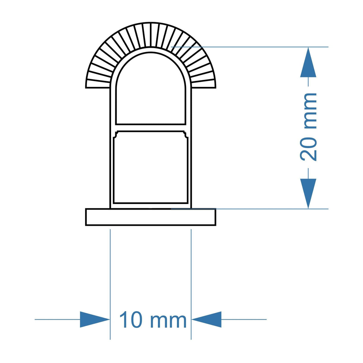 LX389-OO Arched Top 2 Pane Sash Windows (Pack of 7) - OO/4mm/1:76