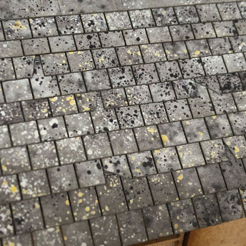 LX410-N Pre-Weathered Laser Cut Roof Slates Texture Paper (A5 Sheet) - N/2mm/1:148