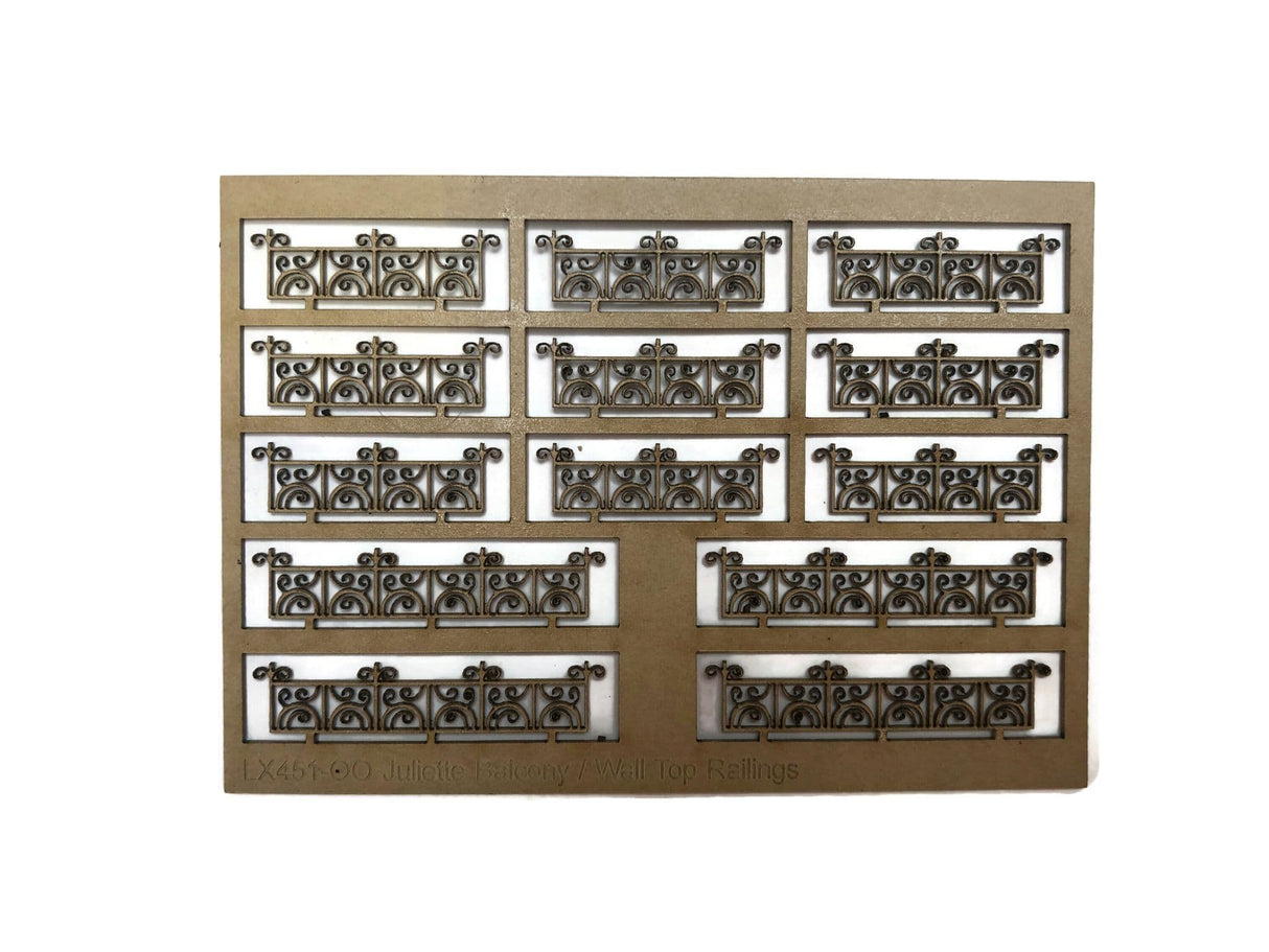 LX451-OO Juliette Balcony Railings (9 short & 4 long) - OO/4mm/1:76