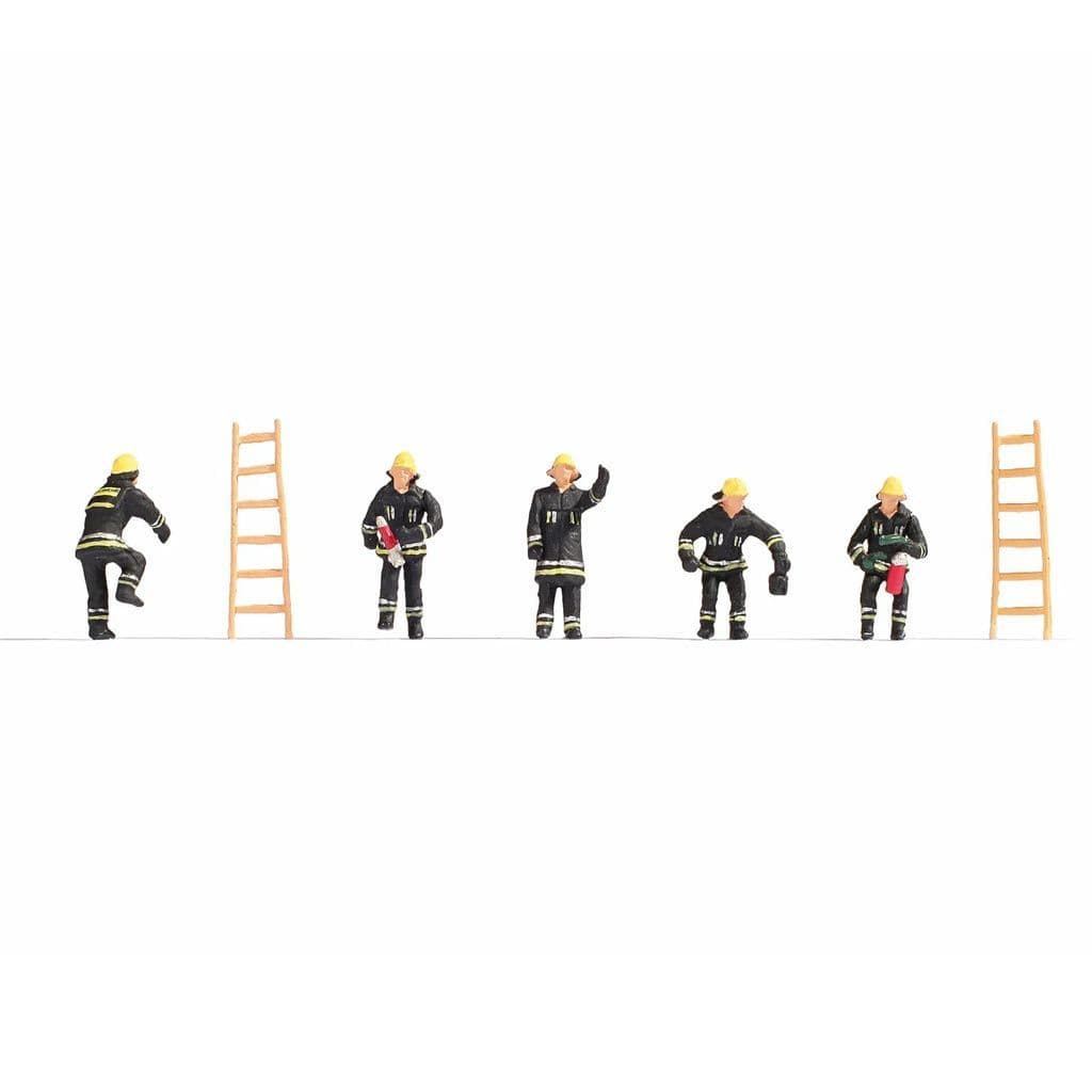 Noch 15021 Firemen In Black Uniform With Ladders (Pack of 5) OO/HO