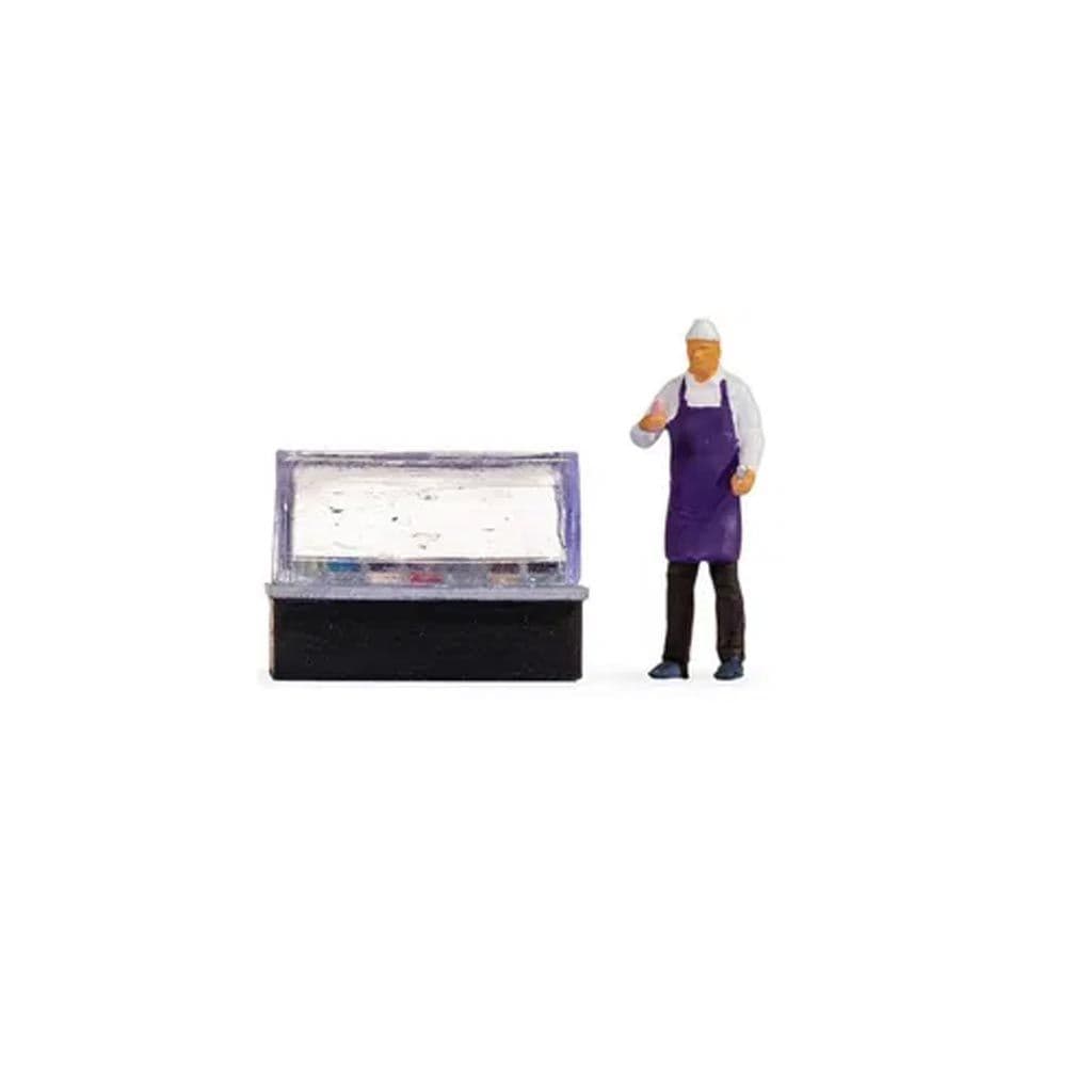 Noch 16511 Ice Cream Counter & Salesperson Tiny Scene - OO/HO