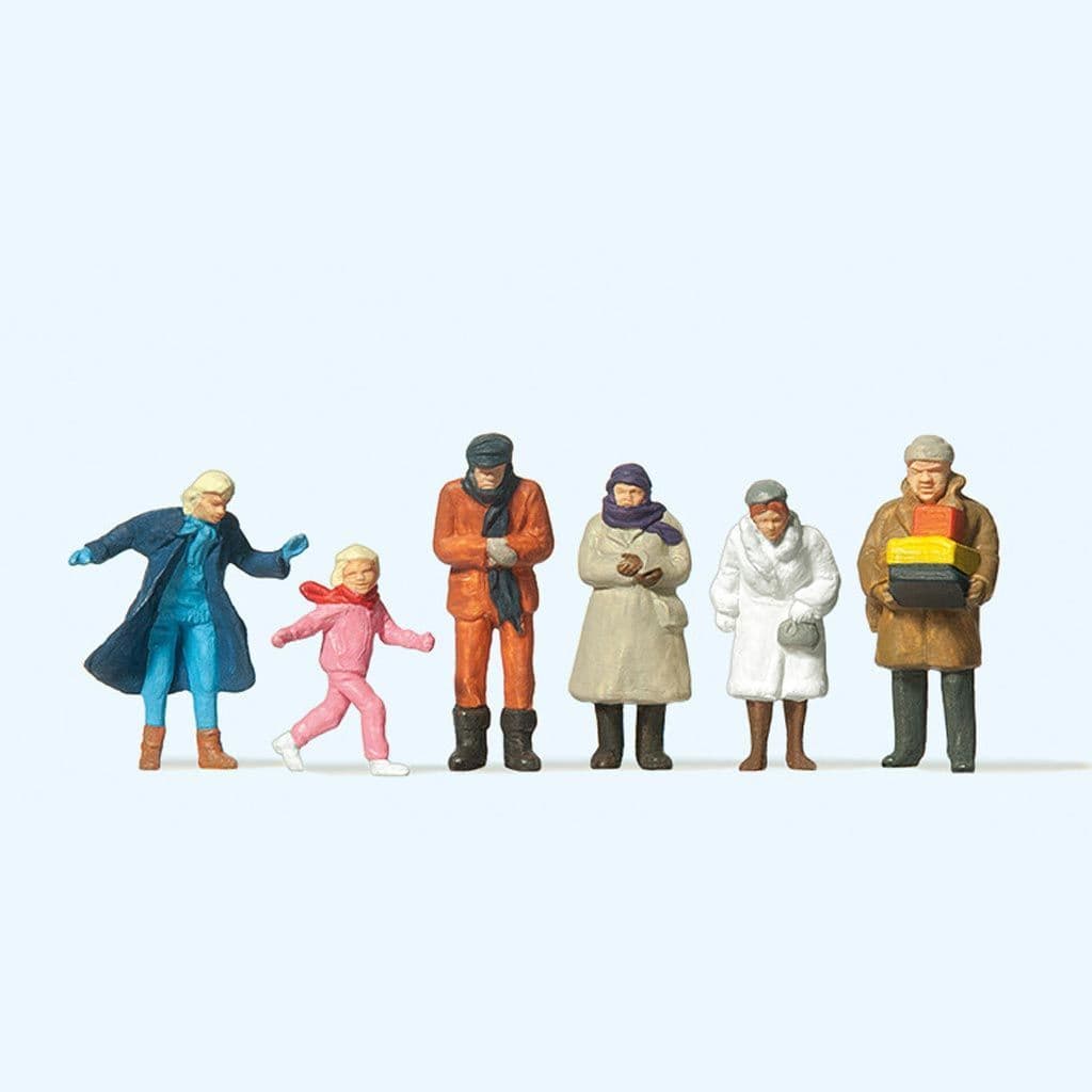 Preiser 14037 People In Winter Clothing (Pack Of 6) - OO/HO
