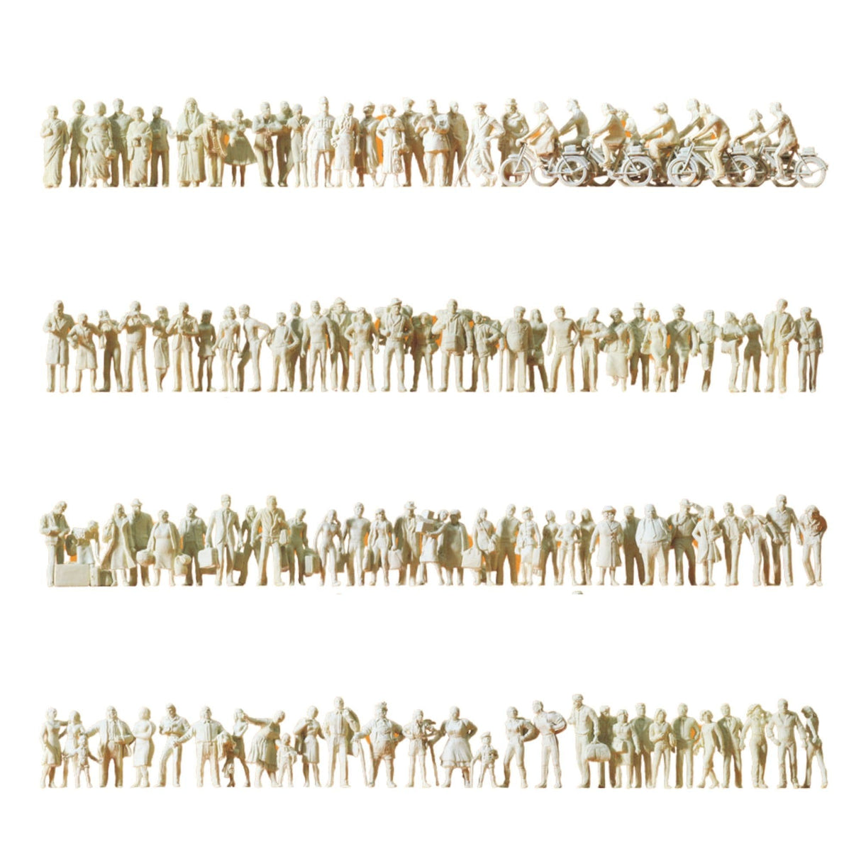 Preiser 16337 Unpainted Passengers and Pedestrians (Pack of 120) OO/HO